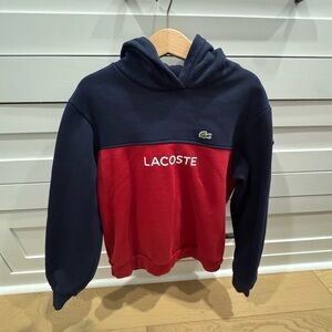 Lacoste Two-Tone Hoodie in Navy and Red youth boy size 10